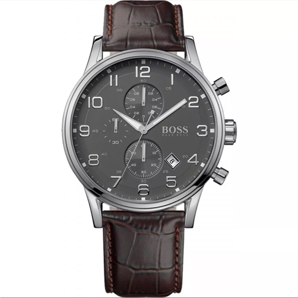 Hugo Boss Chronograph Watch with Brown Strap Worn 5x